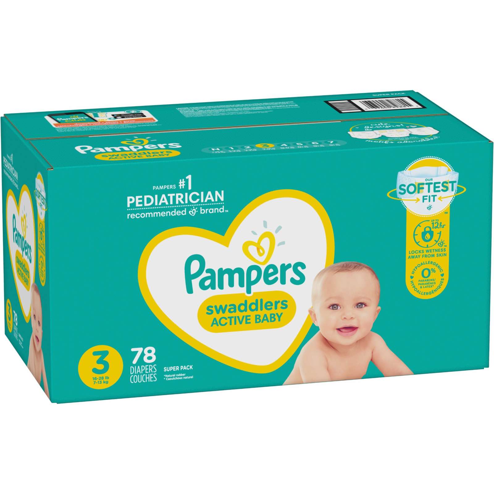 Pampers Swaddlers Active Baby Diaper Size Count