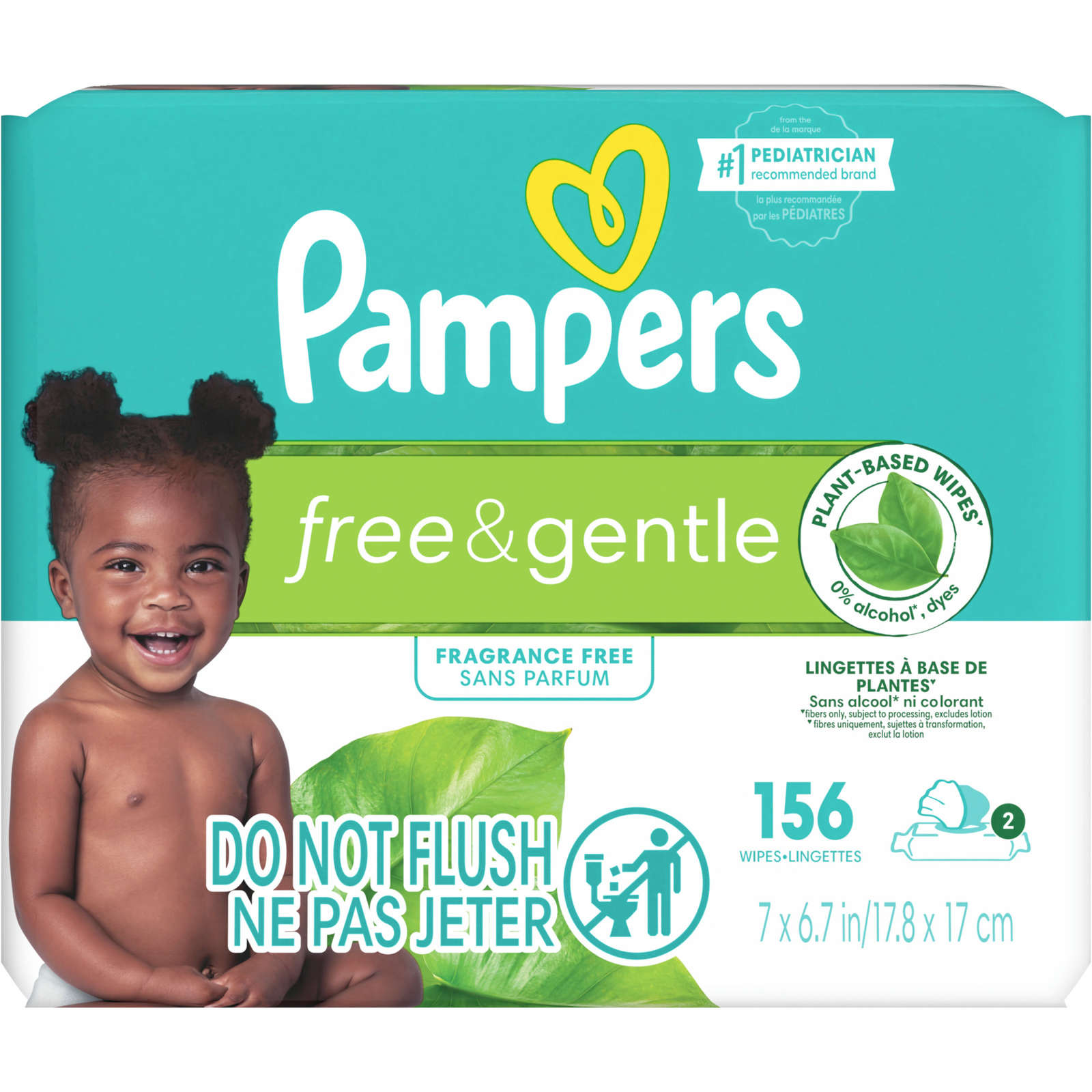 Free & Gentle 100% Plant-Based Fragrance Free Baby Wipes