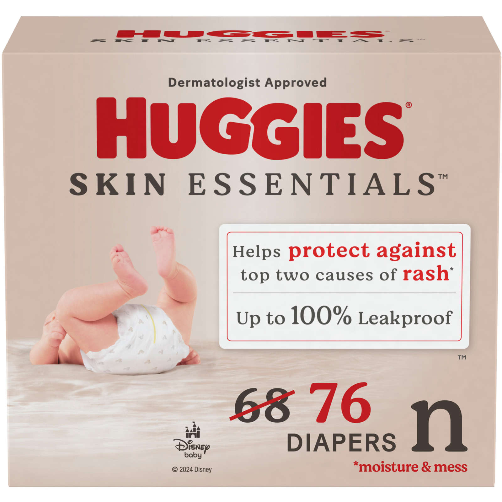 Skin Essentials Newborn Diapers, Size Newborn (6-9 lbs)