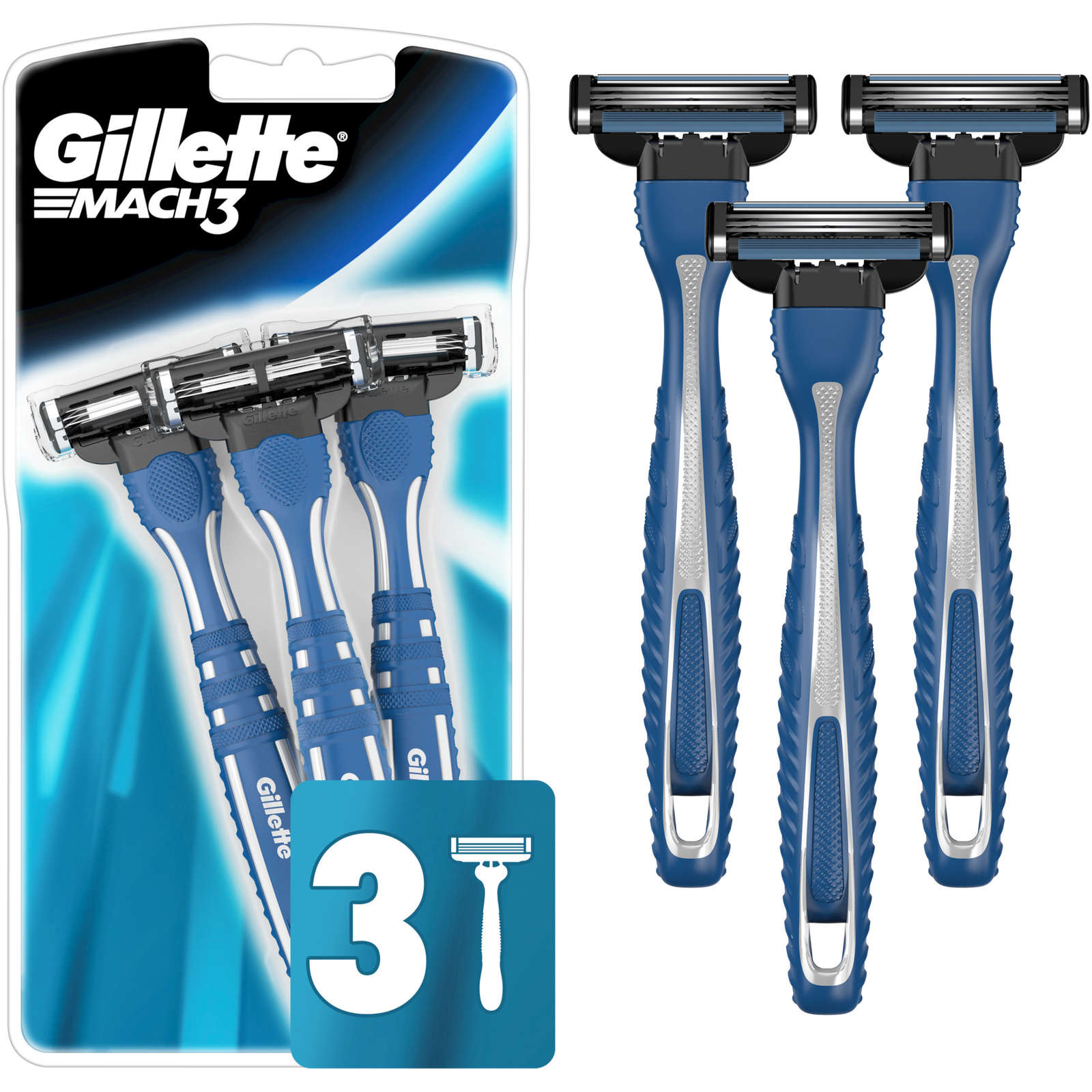 Gillette Mach3 Men’s Disposable Razors - 3 Pack