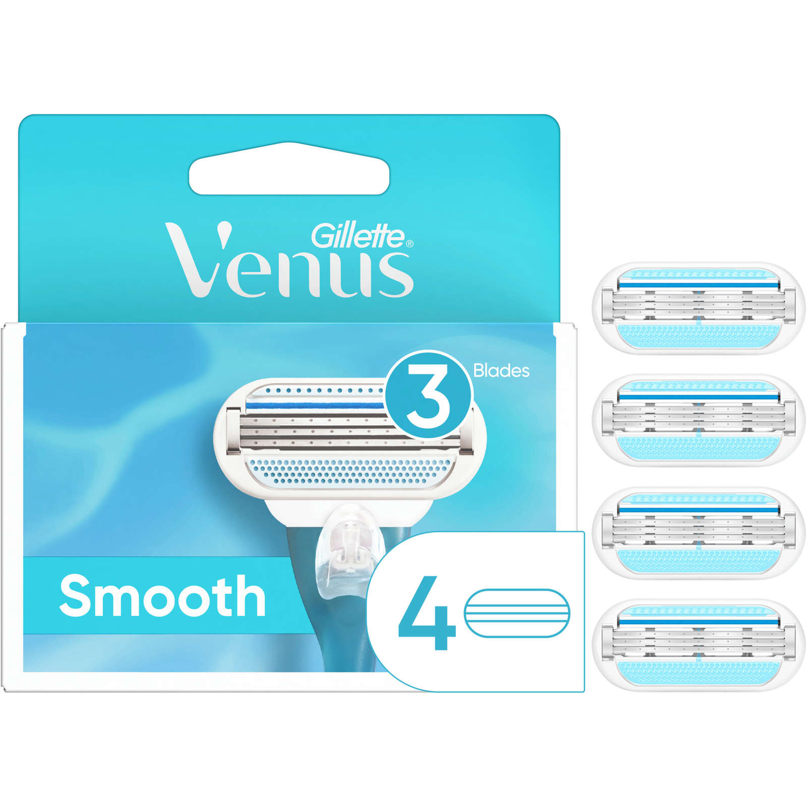 Gillette Venus Women's Razor Blades, 4 Refills