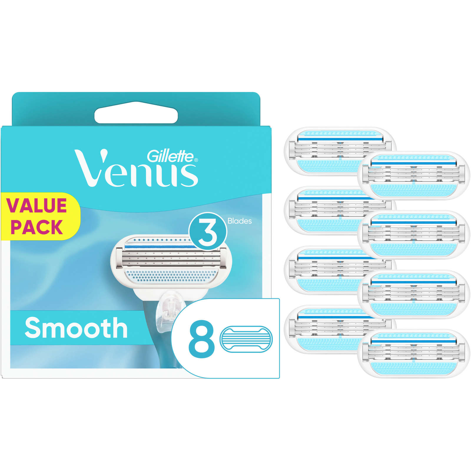 Gillette Venus Women's Razor Blades, 8 Refills