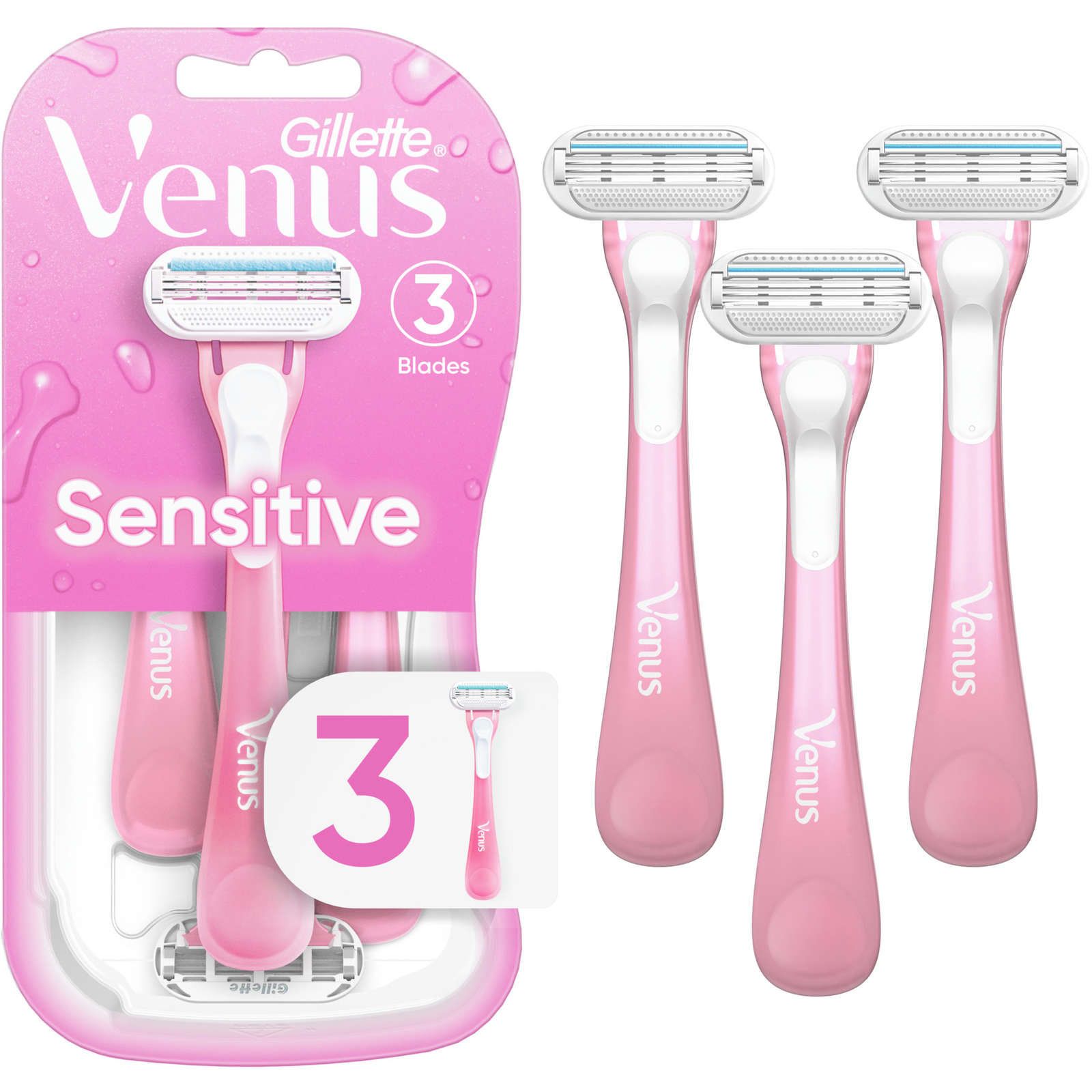 Gillette Venus Sensitive Women's Disposable Razors - 3 Pack