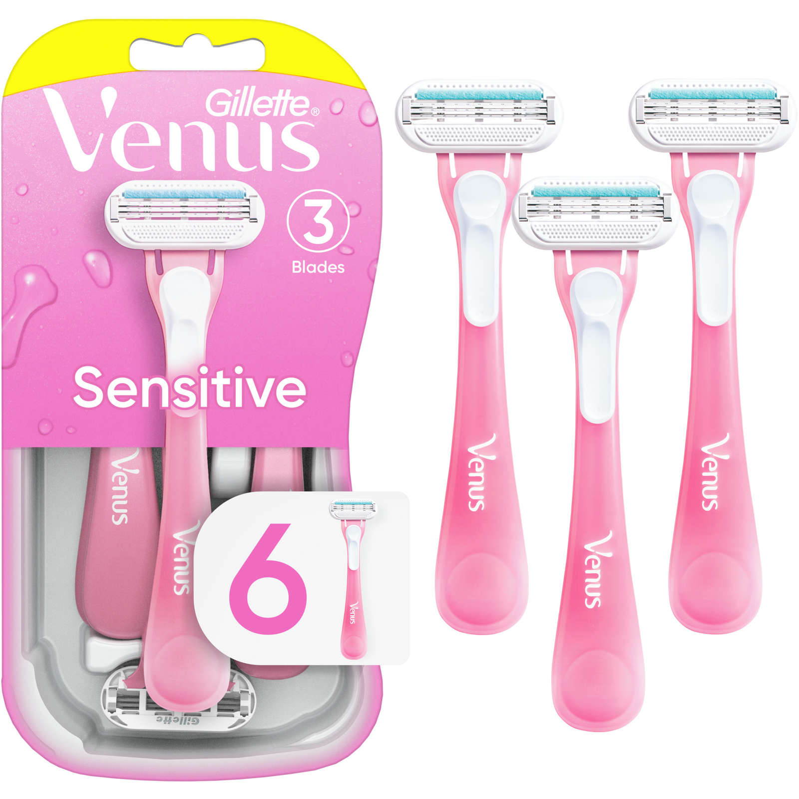 Gillette Venus Sensitive Women's Disposable Razors - 6 Pack