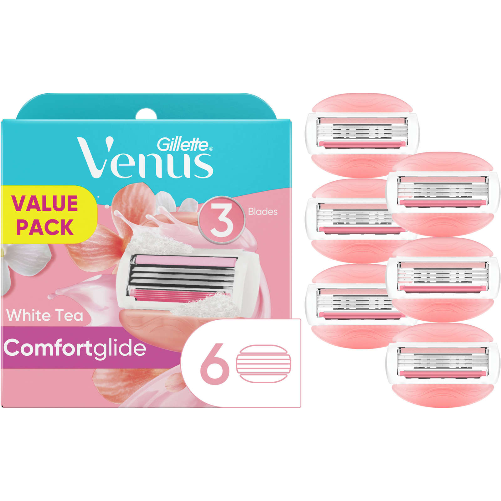 Gillette Venus ComfortGlide White Tea Scented Women's Razor Blades