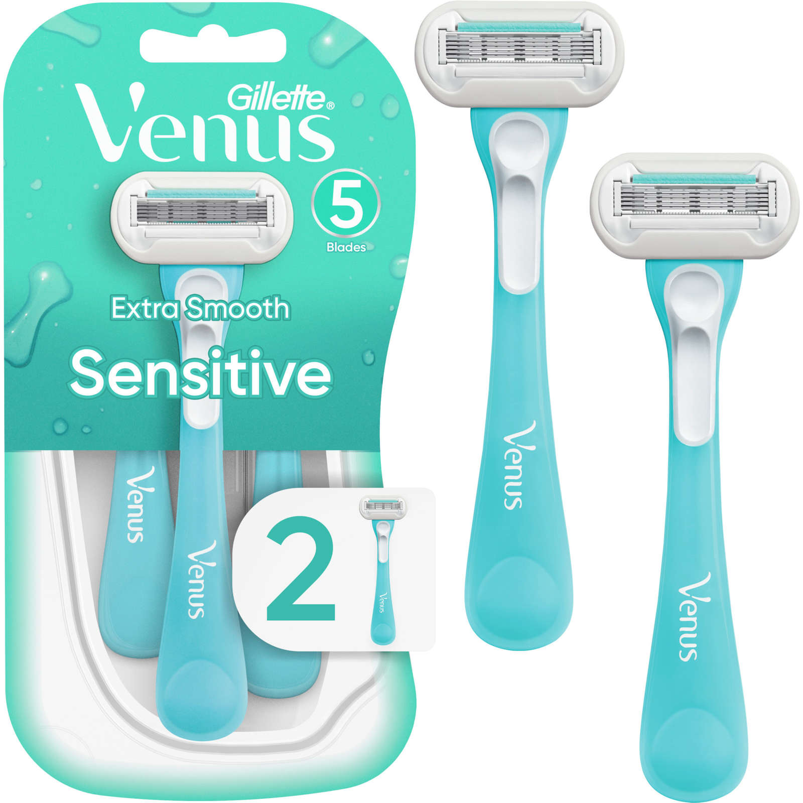 Gillette Venus Extra Smooth Sensitive Women's Disposable Razors - 2 Pack