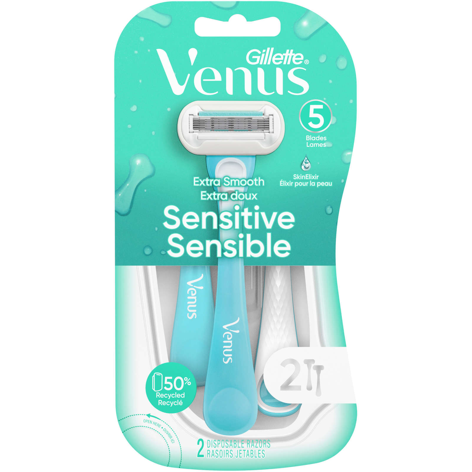 Gillette Venus Extra Smooth Sensitive Women's Disposable Razors - 2 Pack