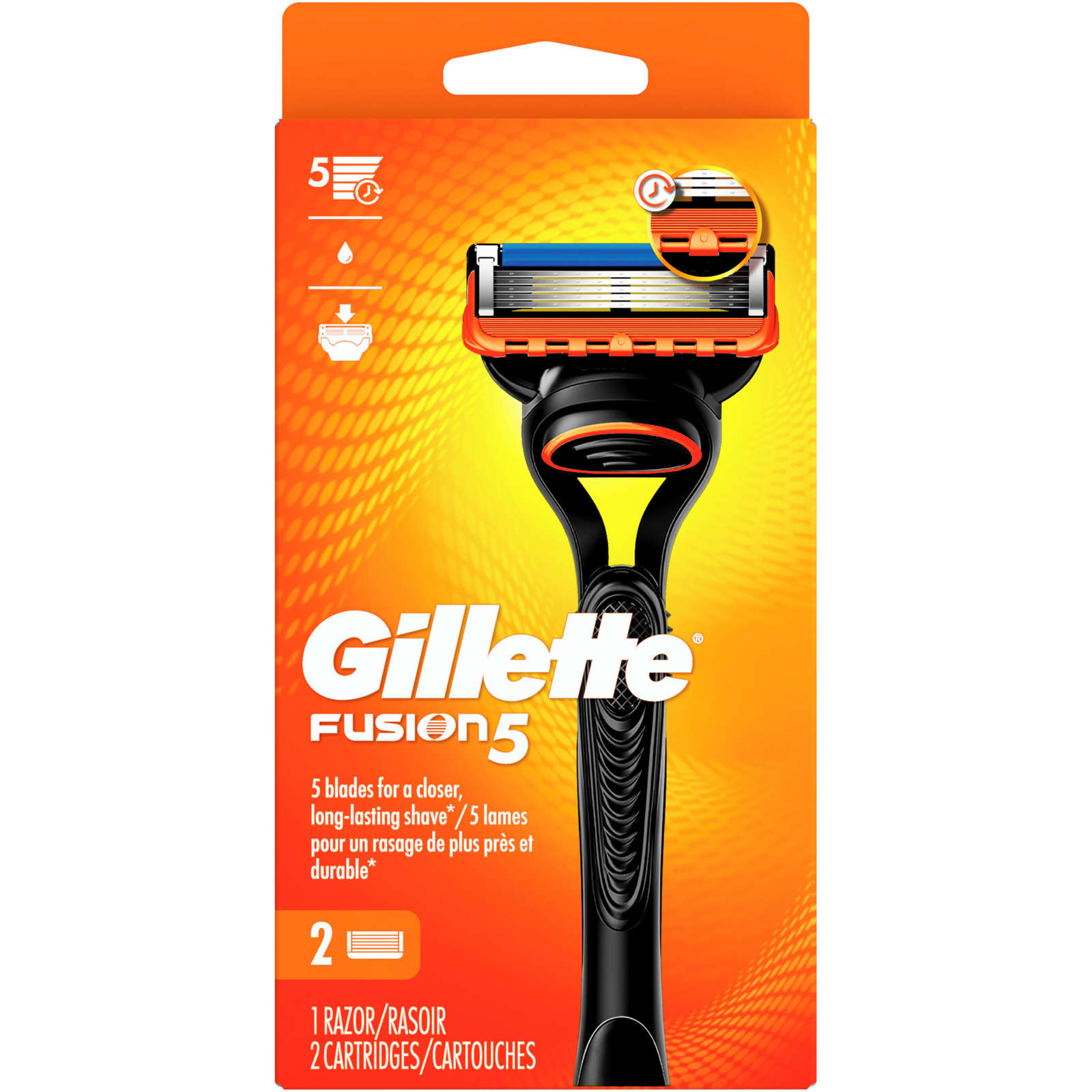 Gillette Fusion5 Men’s Razor Handle + 2 Blade Refills