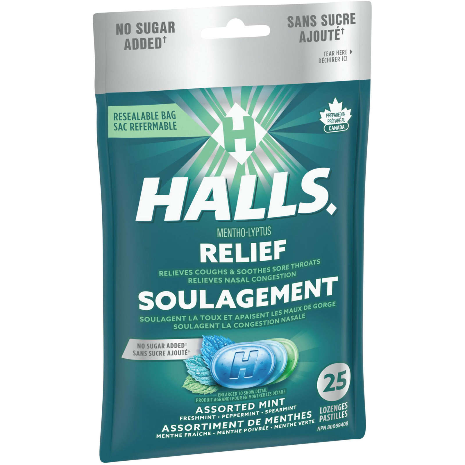 Halls Relief Mentho-Lyptus Assorted Mint 25, Cough Drops