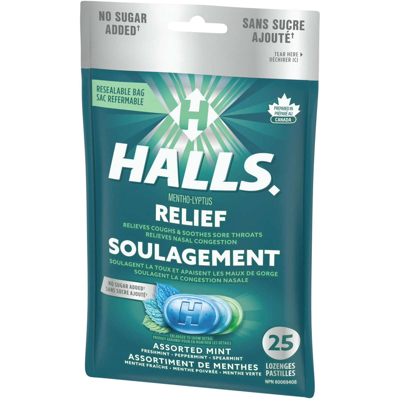 Halls Relief Mentho-Lyptus Assorted Mint 25, Cough Drops