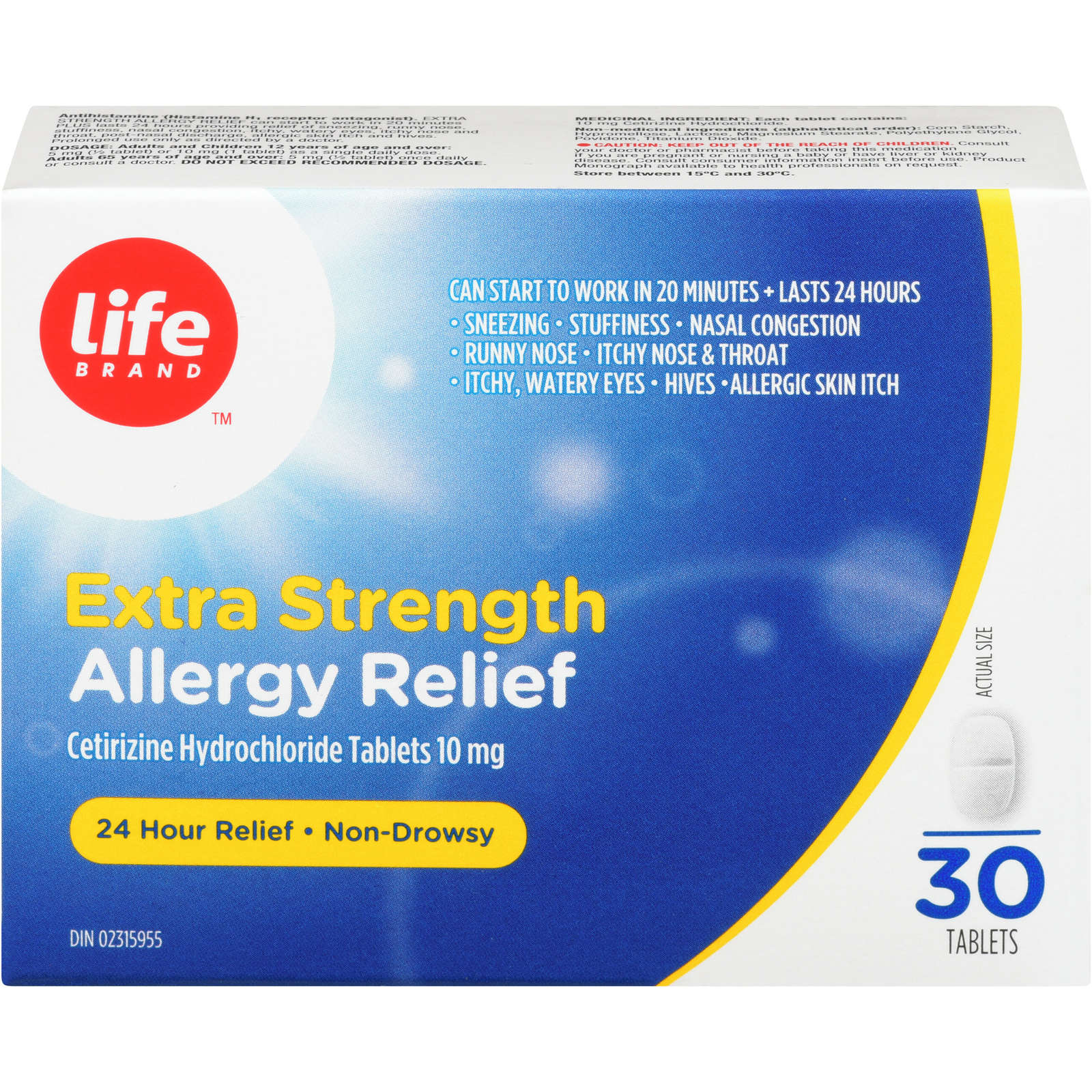 EXTRA STRENGTH ALLERGY RELIEF
Cetirizine Hydrochloride Tablets