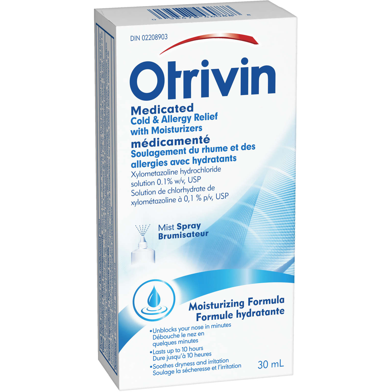 Otrivin Medicated Cold & Allergy Relief W/Moisturizers Spray