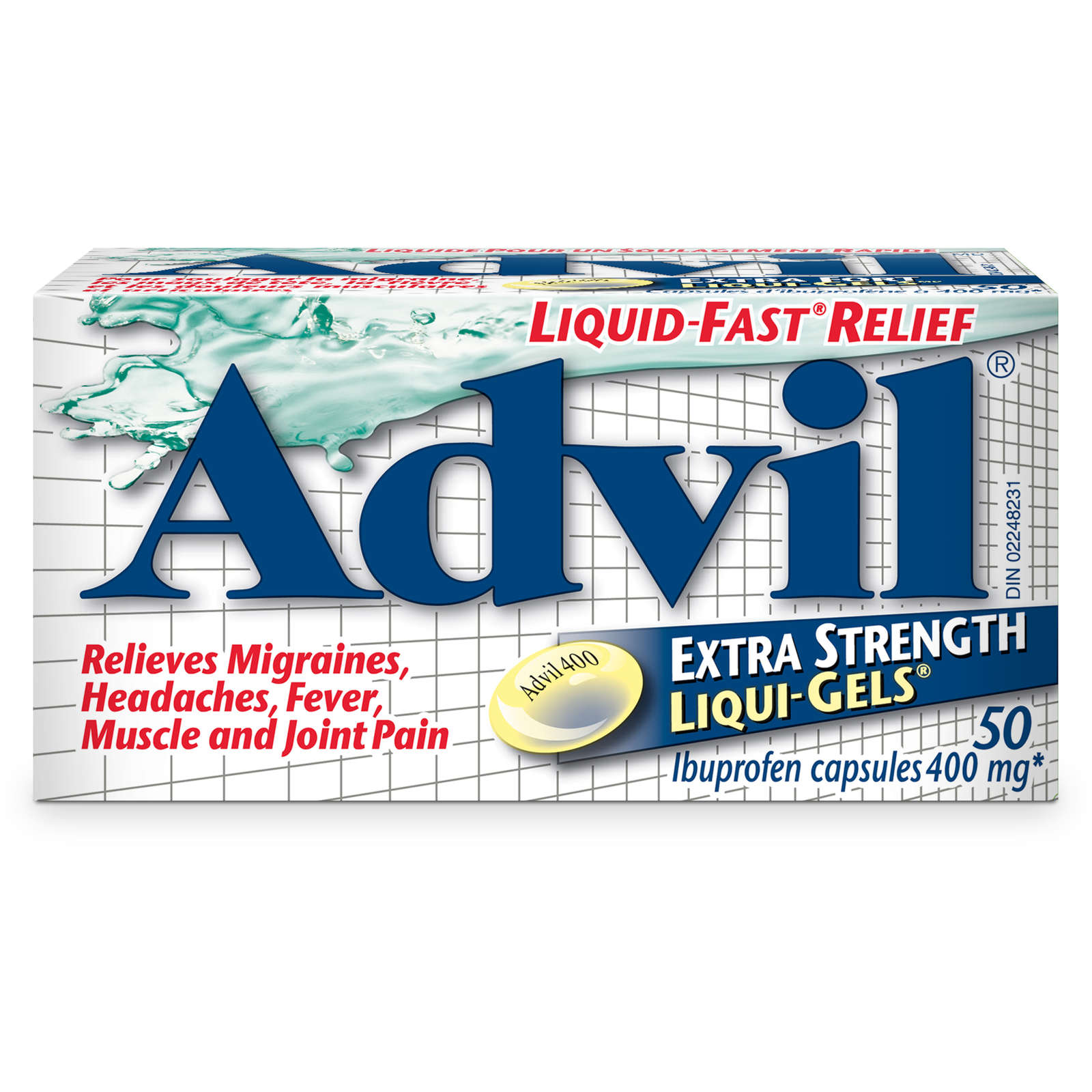 Advil Extra Strength Liqui-Gels for Headaches, Migraines, and Pain Relief, 400 mg Ibuprofen