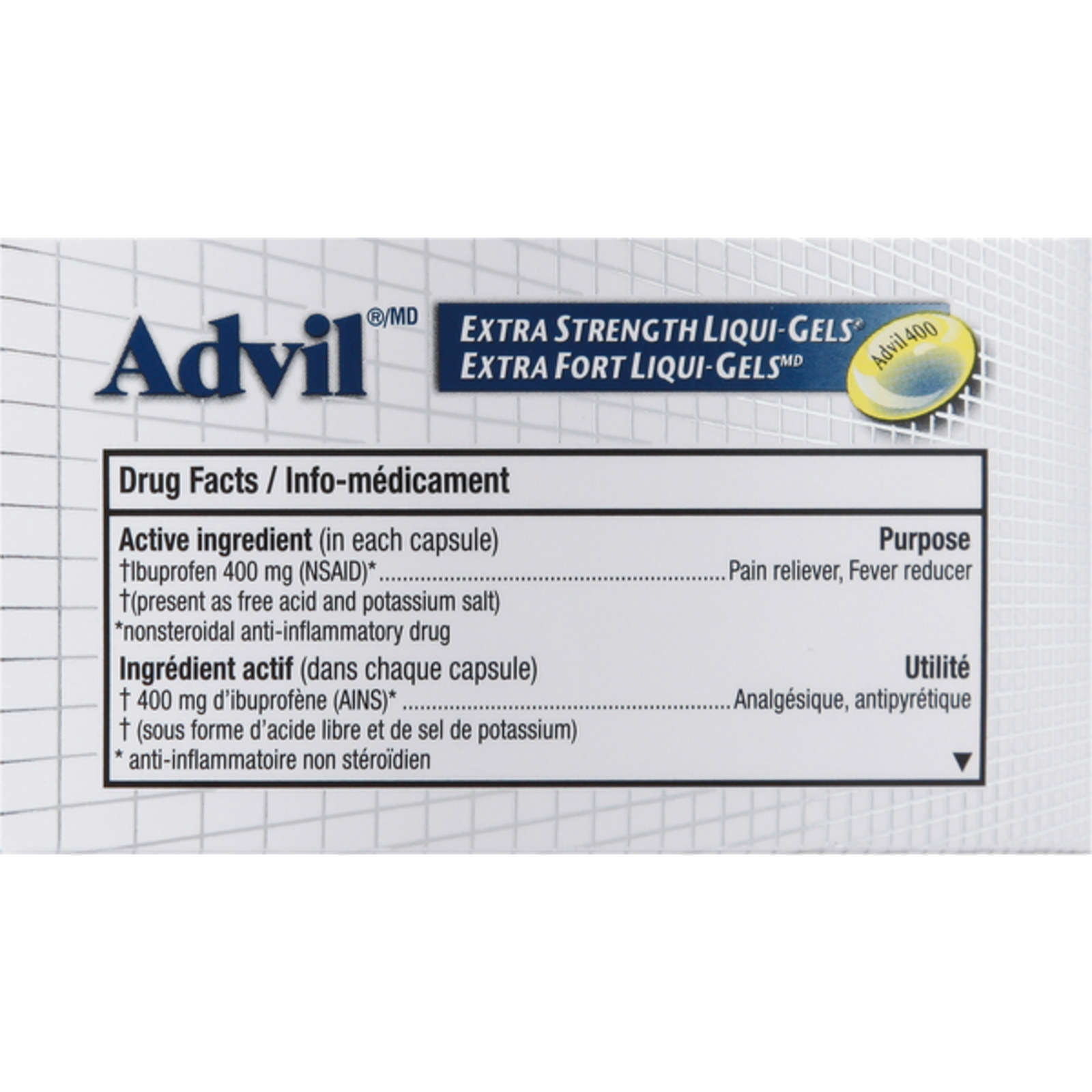 Advil Extra Strength Liqui-Gels for Headaches, Migraines, and Pain Relief, 400 mg Ibuprofen