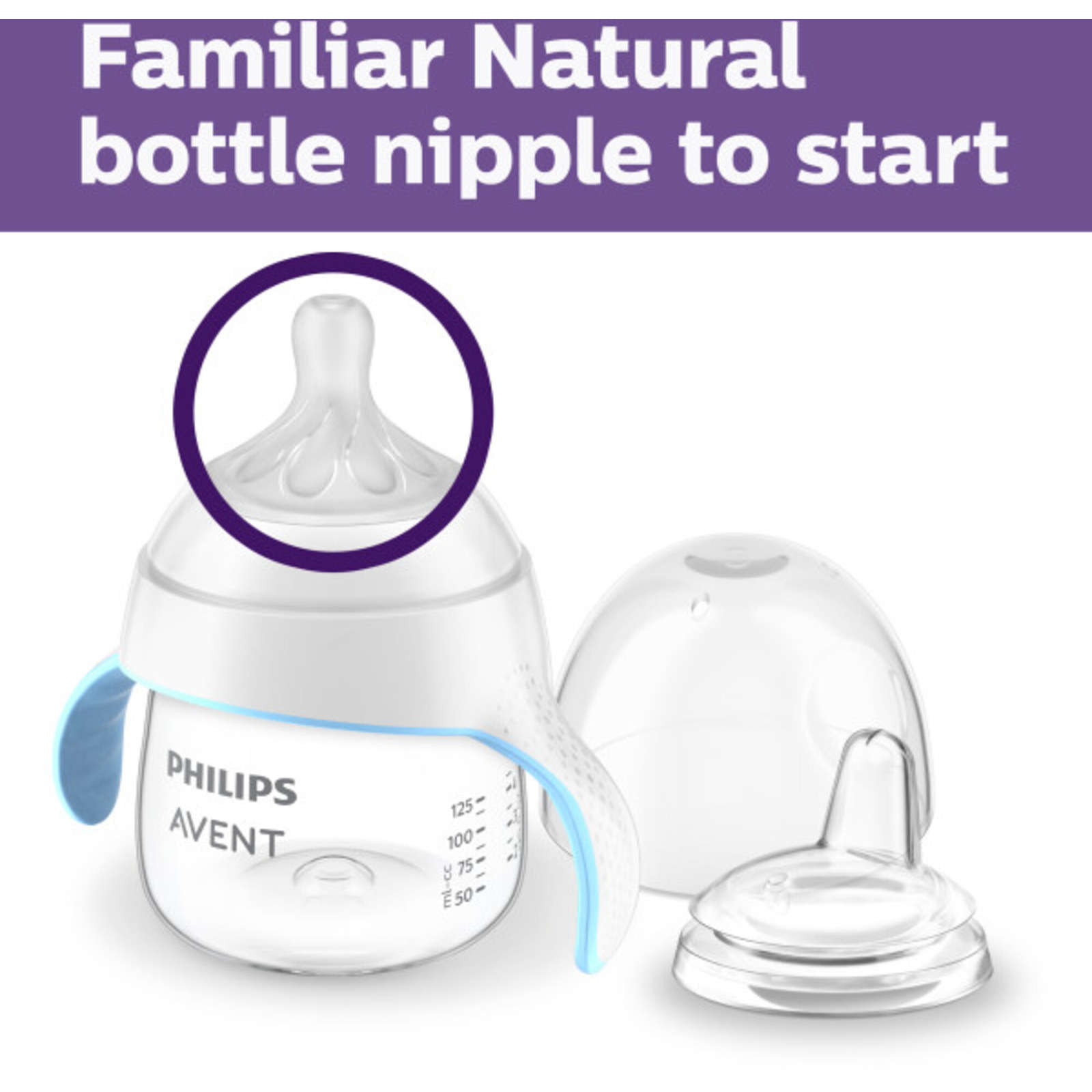 Natural Trainer Sippy Cup with Natural Response Nipple and Soft Spout, Clear, 5oz, SCF263/01