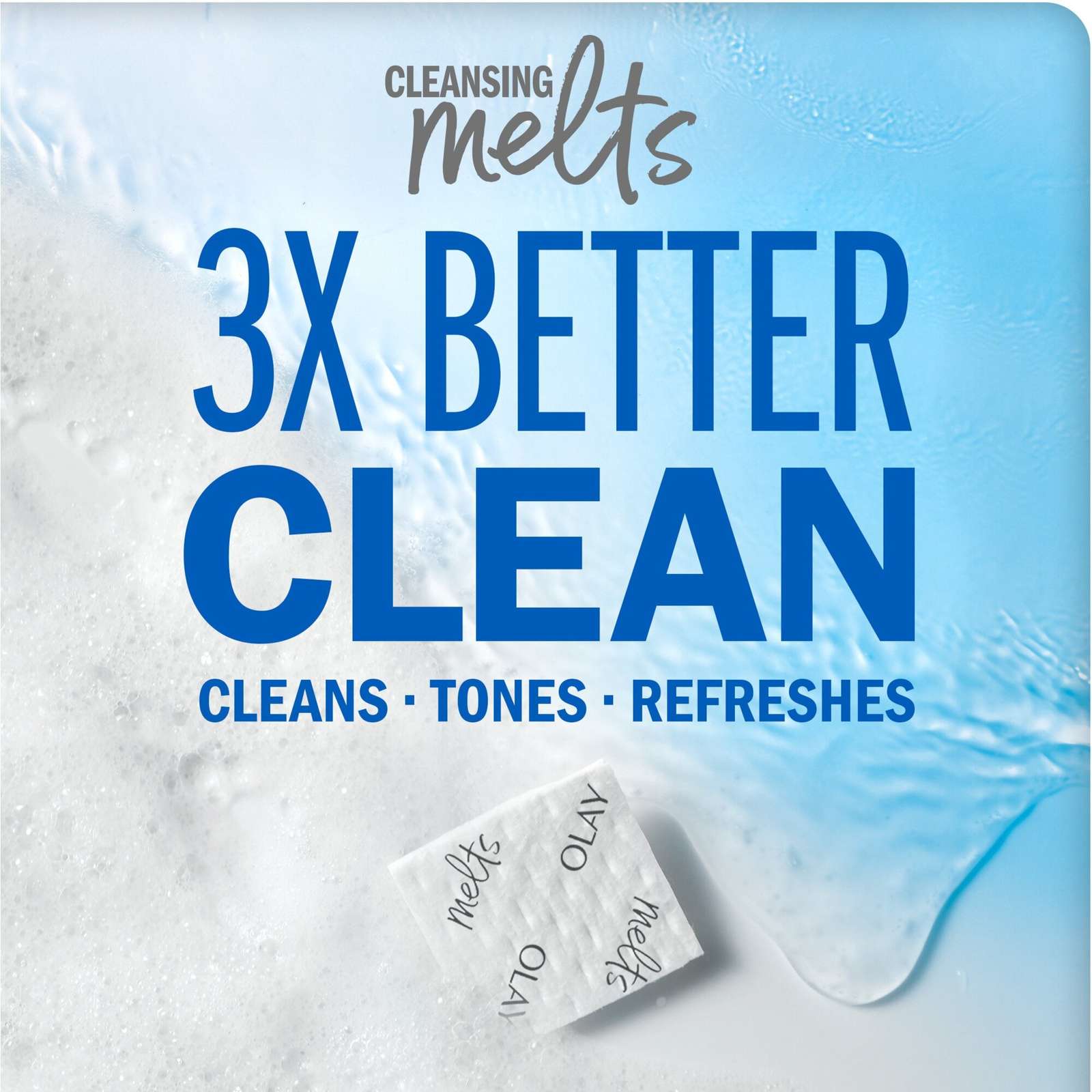 Cleansing Melts + Hyaluronic Face Cleanser, 32ct, Water-Activated Face Wash Cleans, Tones, and Refreshes Skin