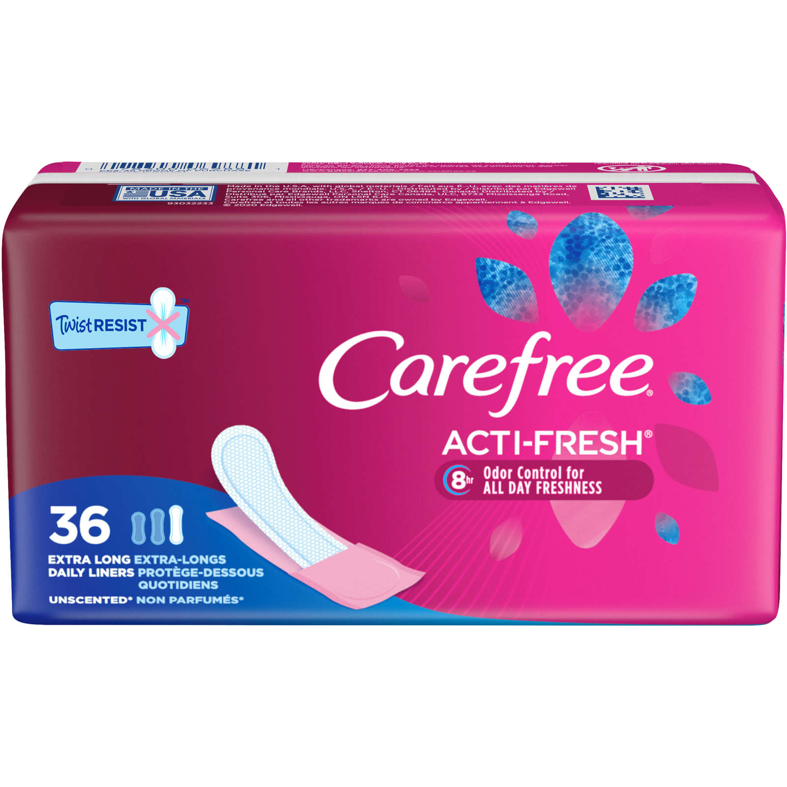 Carefree Acti-Fresh Body Shape Panty Liners Long