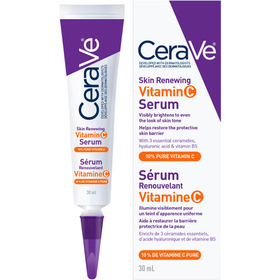 Vitamin C Serum with Hyaluronic Acid , Anti Aging Face Serum with 10% Pure Vitamin C , Fragrance Free , 30ml CeraVe