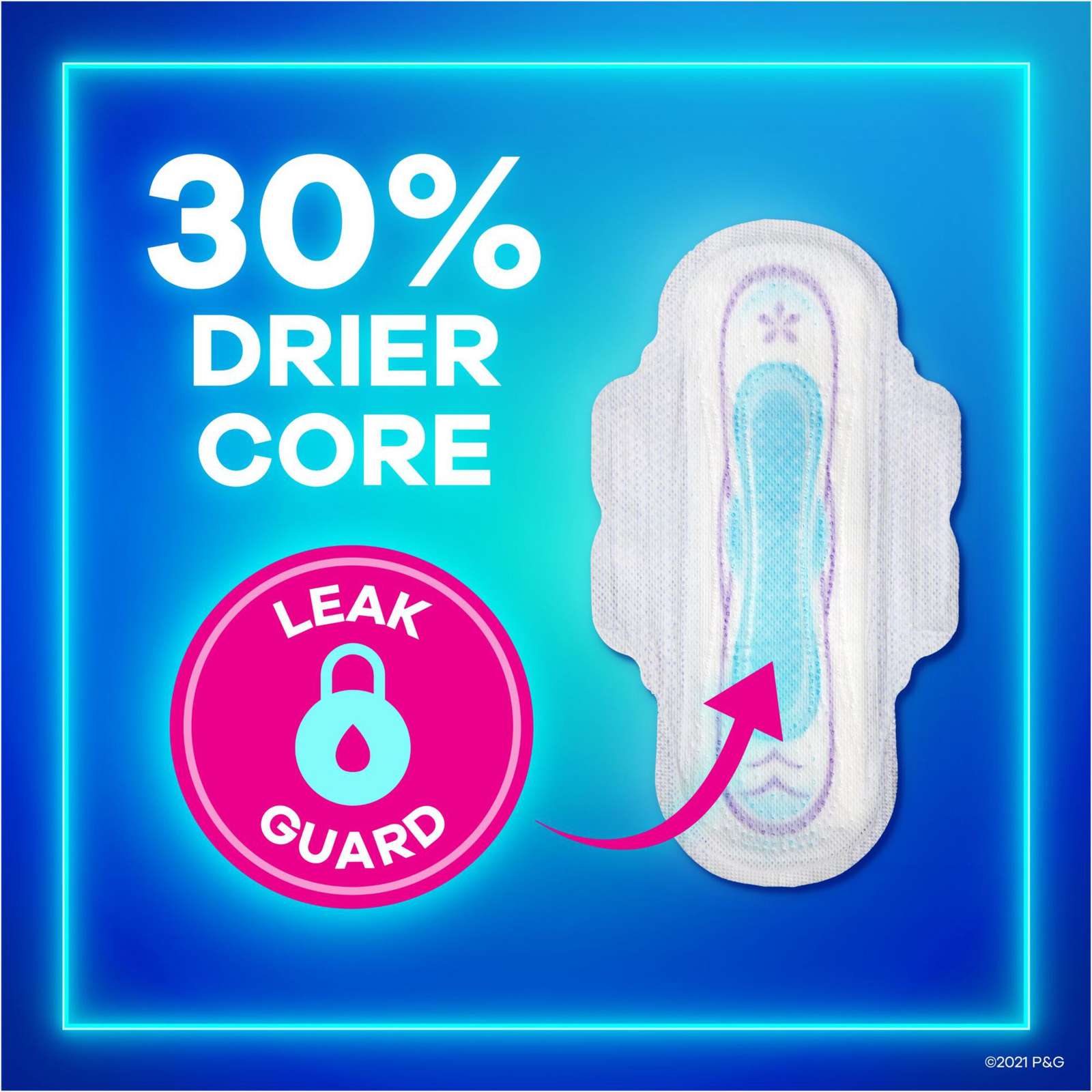 Always Ultra Thin Pads Size 2 Long Absorbency Unscented with Wings