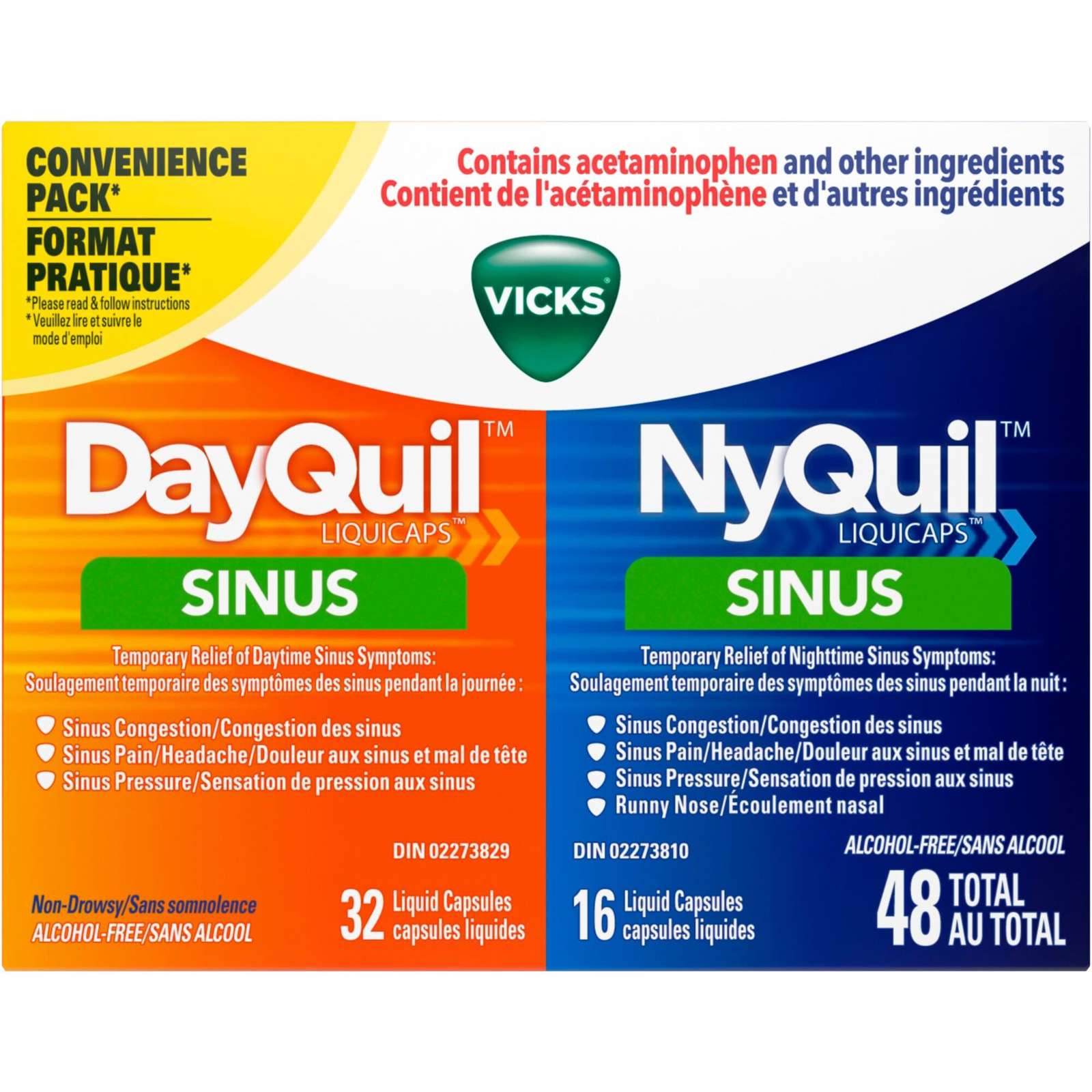 NyQuil DayQuil Sinus Liquid Capsules + Vicks NyQuil Sinus liquid ...