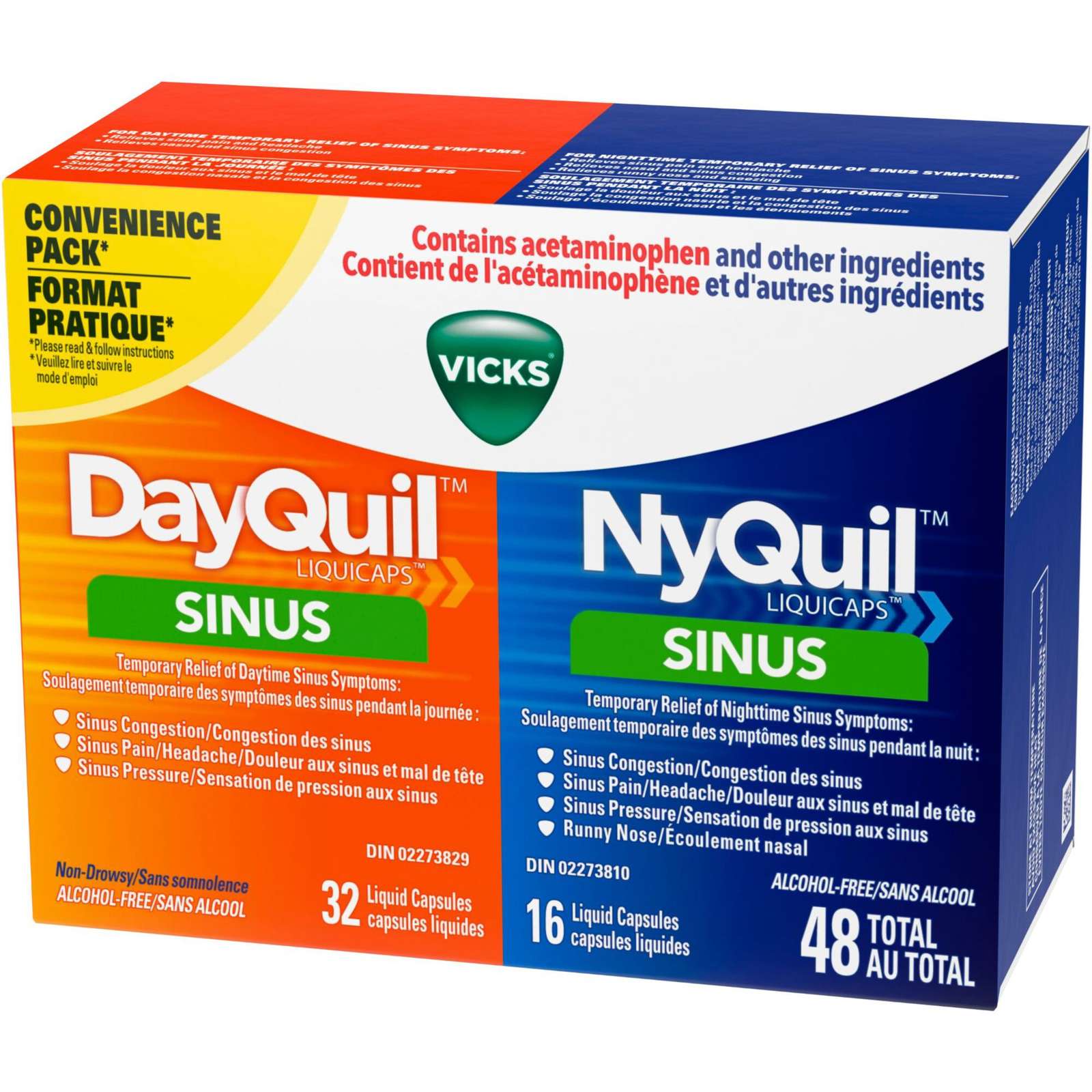 NyQuil DayQuil Sinus Liquid Capsules + Vicks NyQuil Sinus liquid ...