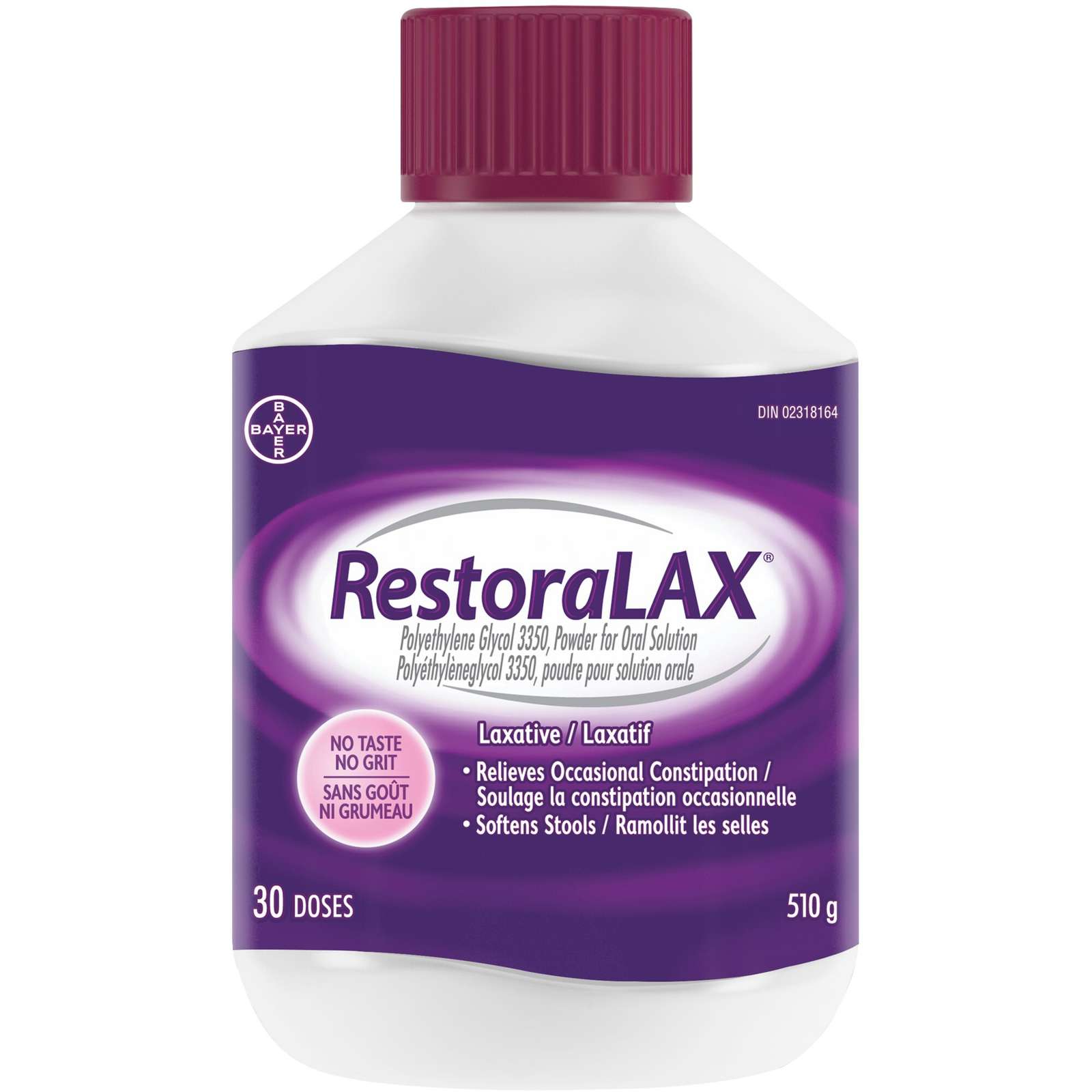 RestoraLAX Powder Laxative, Effective Relief, No Taste, No Grit, No Gas, No Bloating, No Cramps, Doses