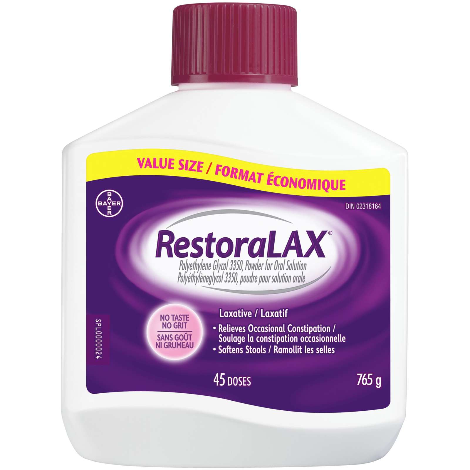 RestoraLAX Powder Laxative, Effective Relief, No Taste, No Grit, No Gas, No Bloating, No Cramps, Doses