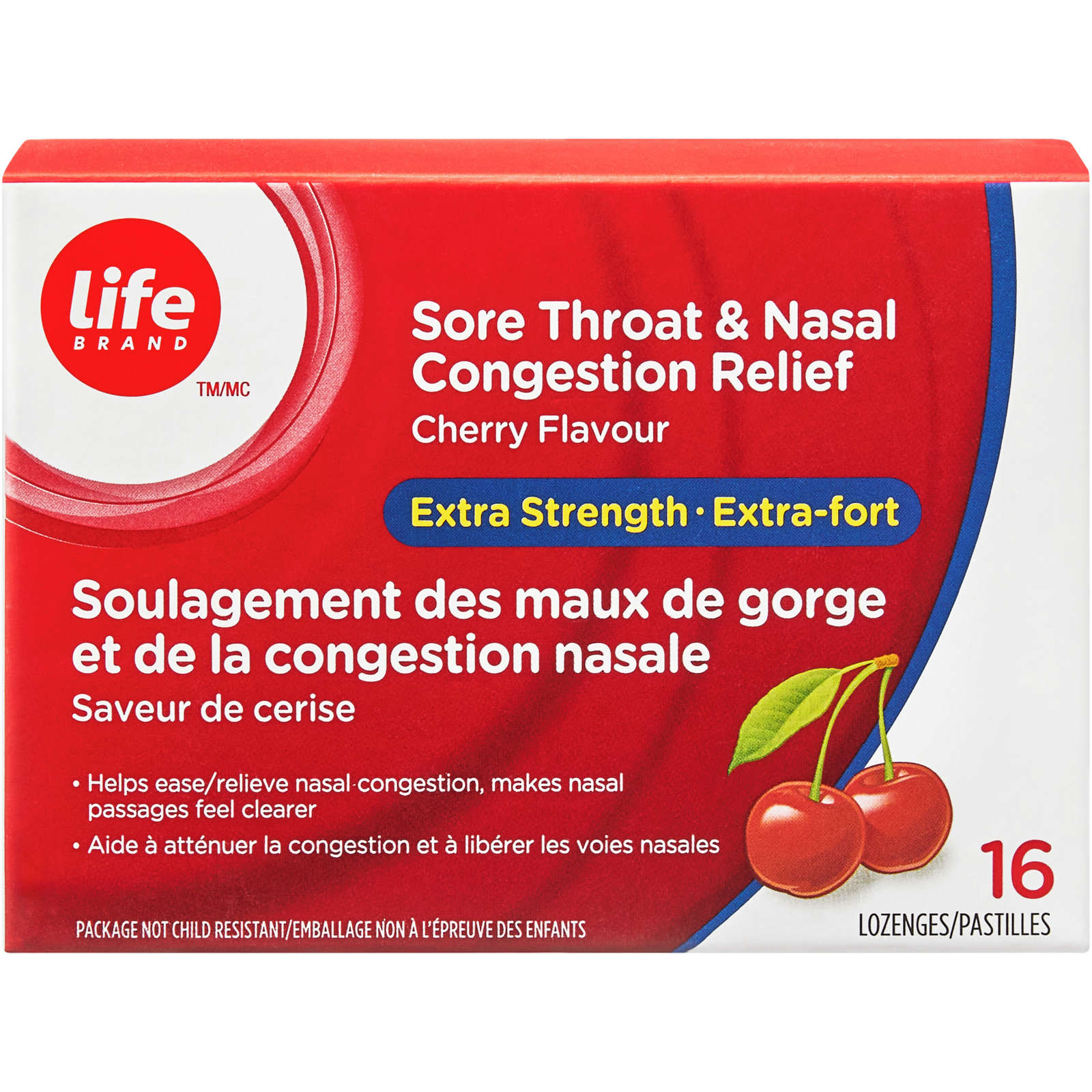 Sore Throat & Nasal Congestion Relief Extra Strength Cherry