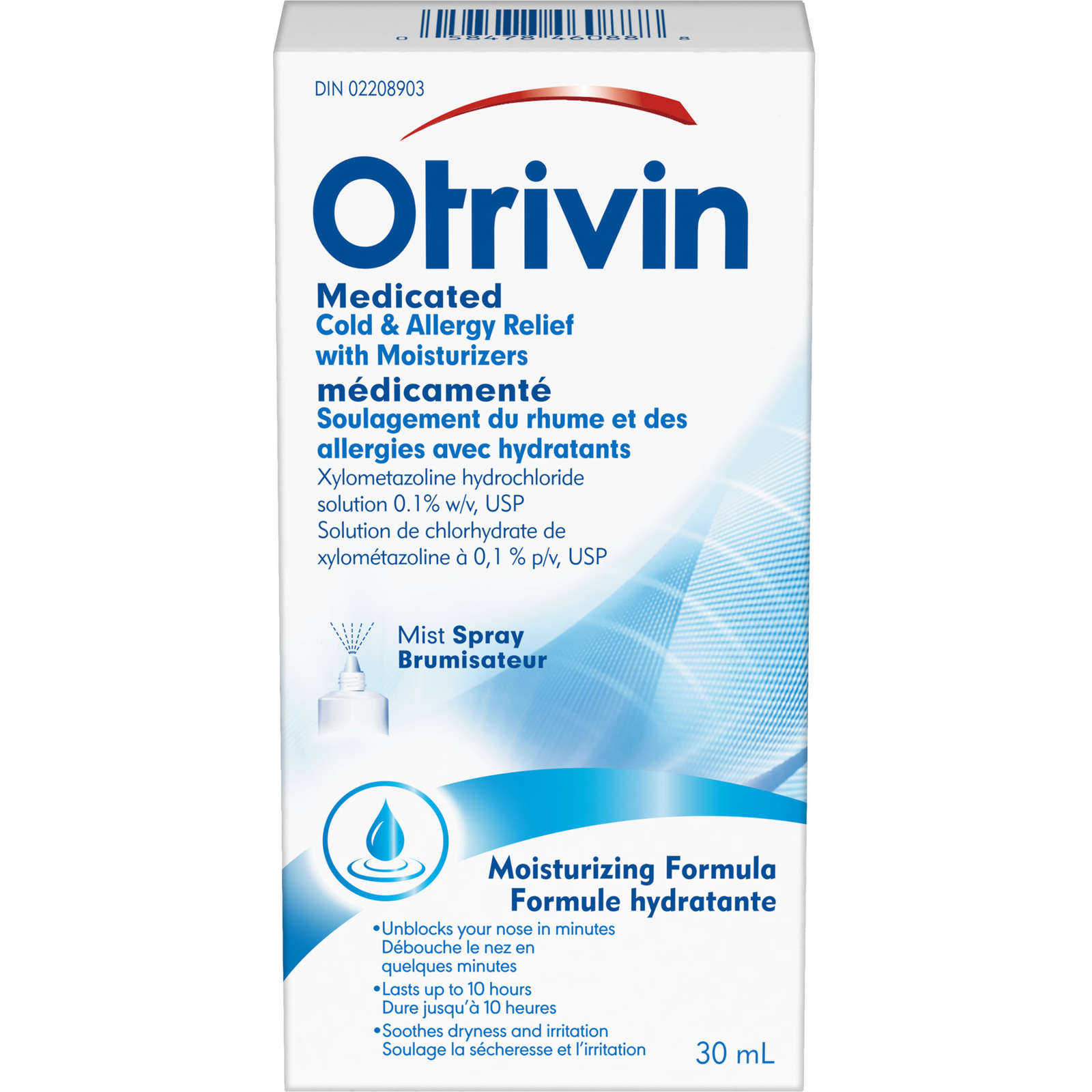 Otrivin Medicated Cold & Allergy Relief W/Moisturizers Spray