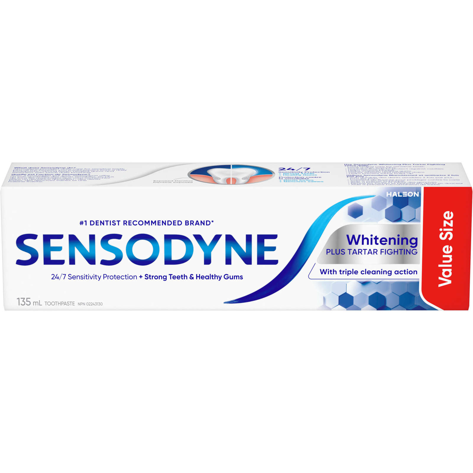 SENSODYNE Whitening plus Tartar Fighting Daily Sensitivity Toothpaste, Mint 75ml