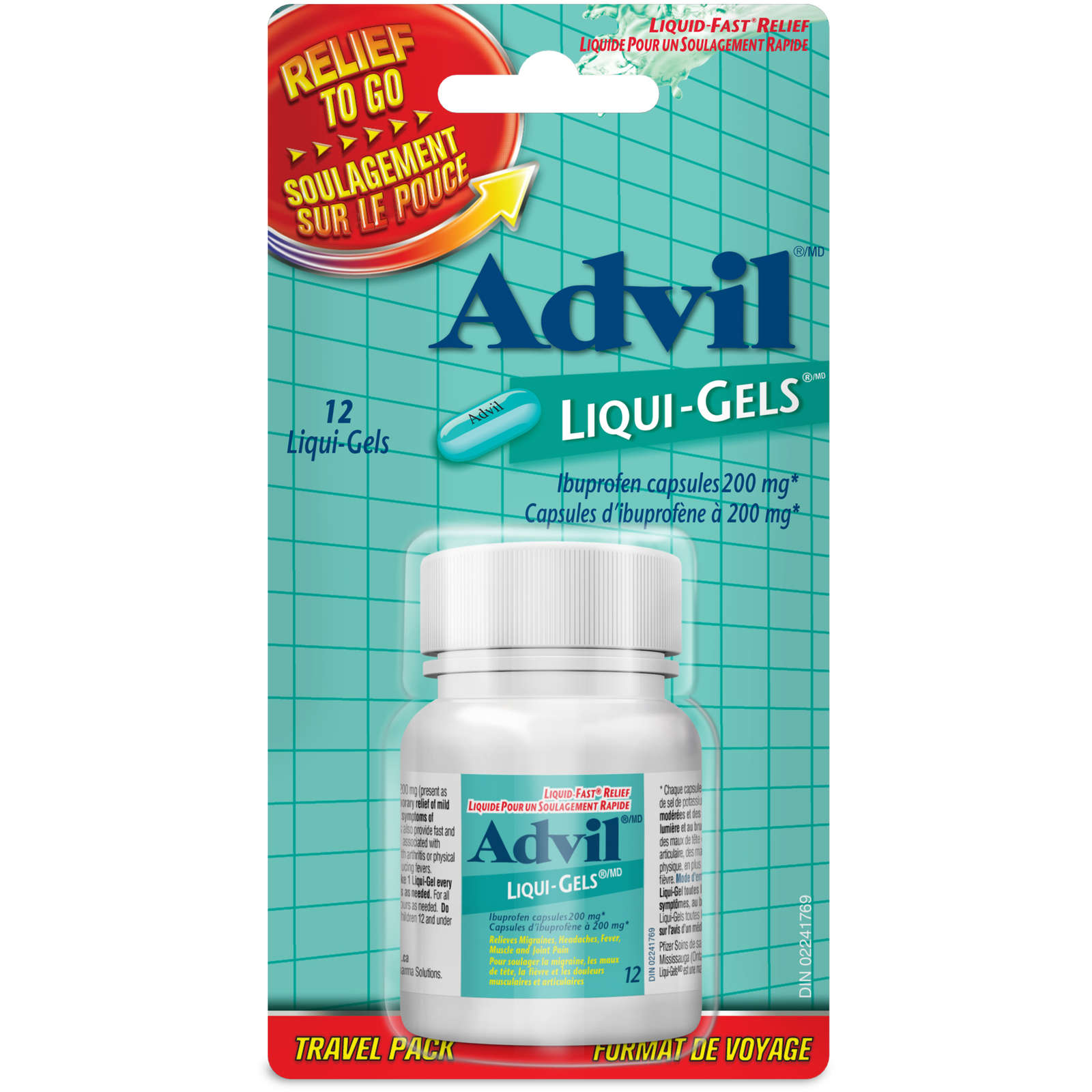 Advil Regular Strength Liqui-Gels Ibuprofen Capsules for Headaches and Pain Relief, 200 mg