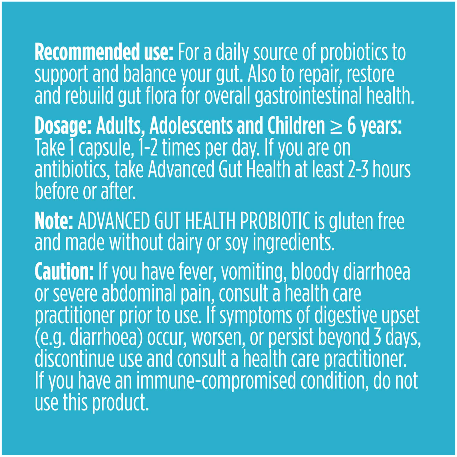 Advanced Gut Health Probiotics, Billion CFU