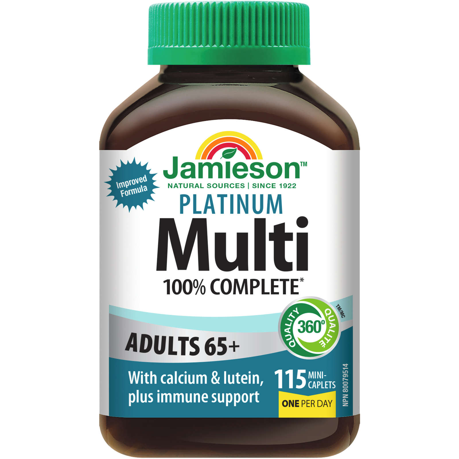 100% Complete Multivitamin Platinum for Adults 65+ 115 ct