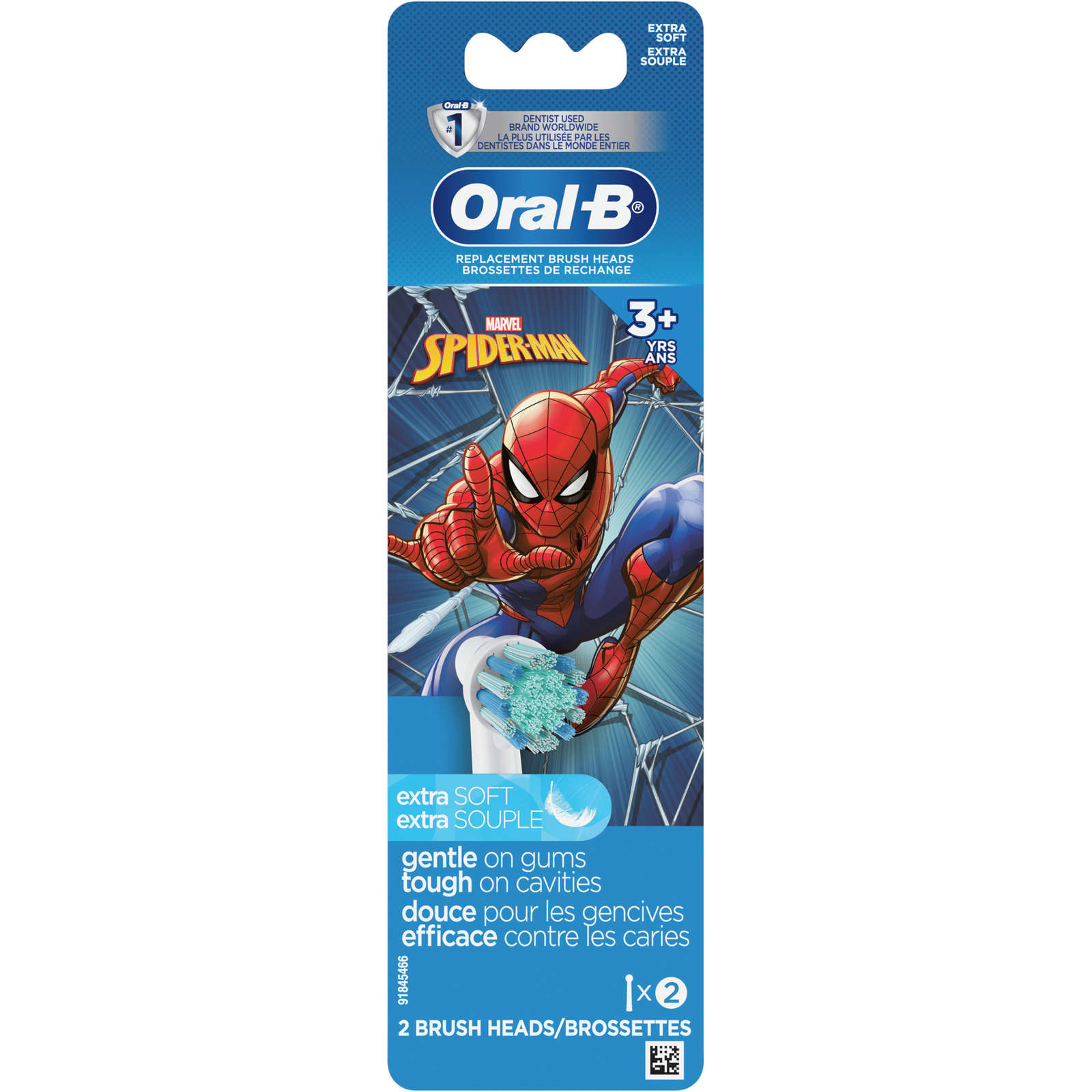 Kids Extra Soft Replacement Brush Heads featuring Marvel's Spiderman