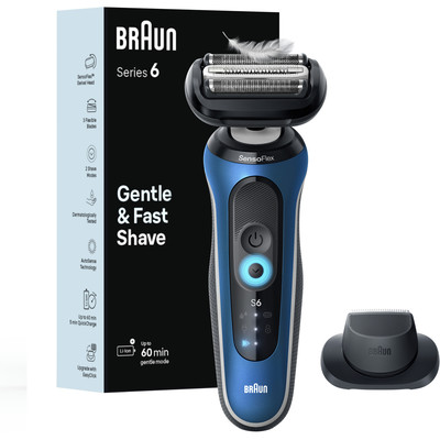 Braun Electric Shaver for Men, Series 6 6120s, Wet & Dry Shave, Turbo &  Gentle Shaving Modes, with Precision Trimmer & Pouch, Blue