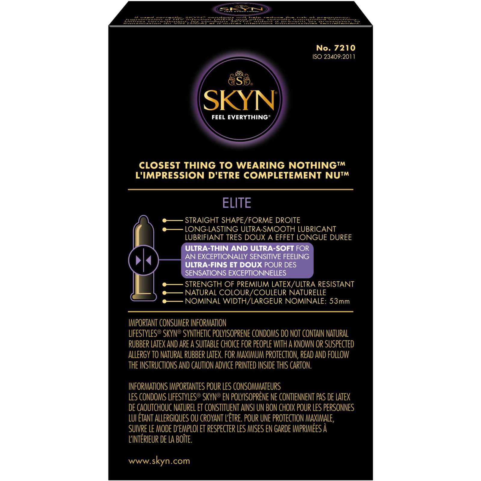 SKYN® Elite Natural Latex Free Lubricated Condoms