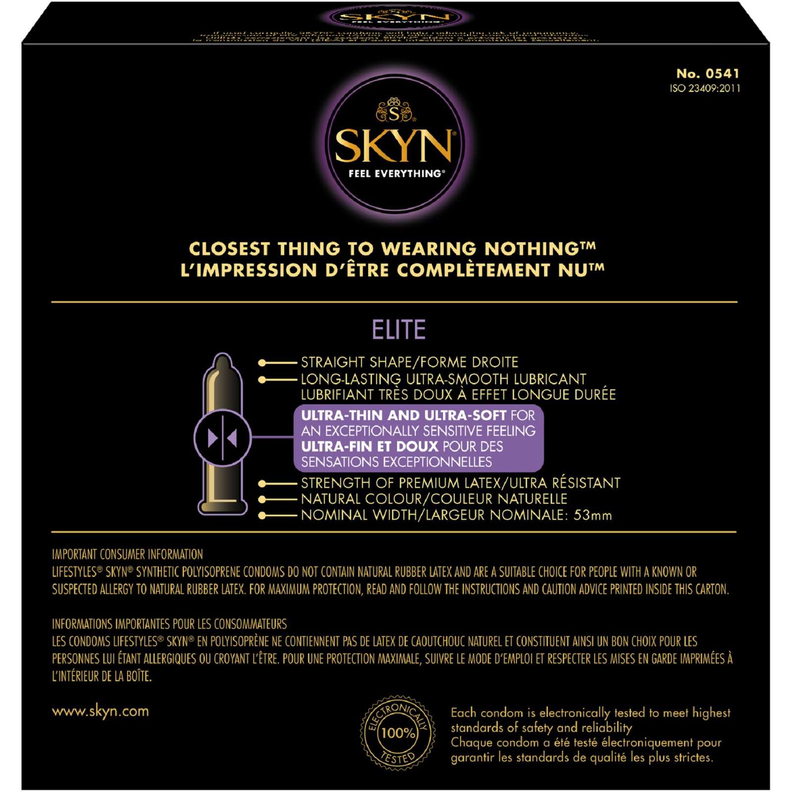 SKYN® Elite Natural Latex Free Lubricated Condoms