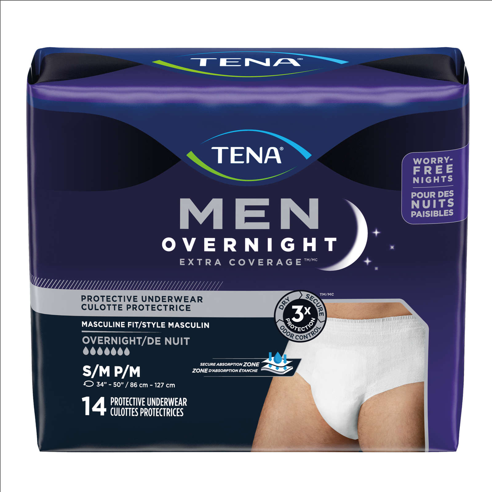 Men Overnight Extra Coverage Incontinence Underwear