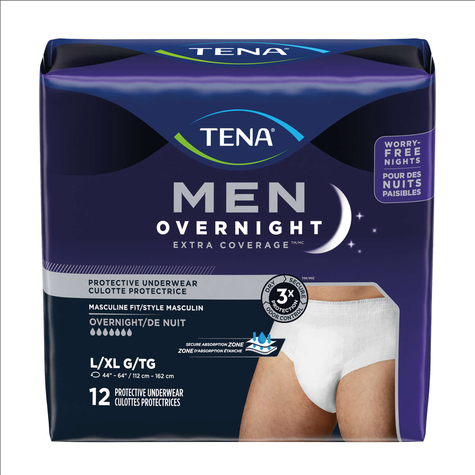 Men Overnight Extra Coverage Incontinence Underwear