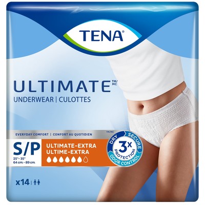 TENA Silhouette - Women's Washable Incontinence Pants - Soft and Stretchy -  Black - 3X Protection for Light Leaks Dry and Secure with Odour Control -  Pack of 1 Black Size L