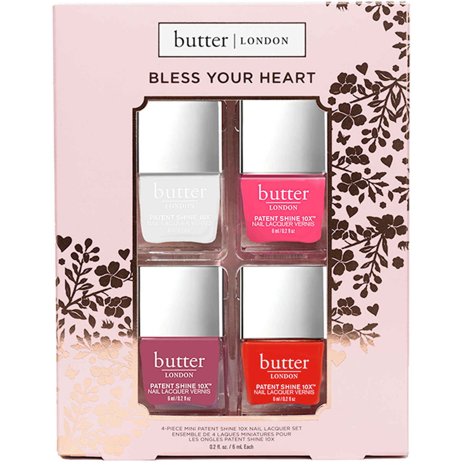 Bless Your Heart 4-Piece Mini Patent Shine 10X Nail Lacquer Set