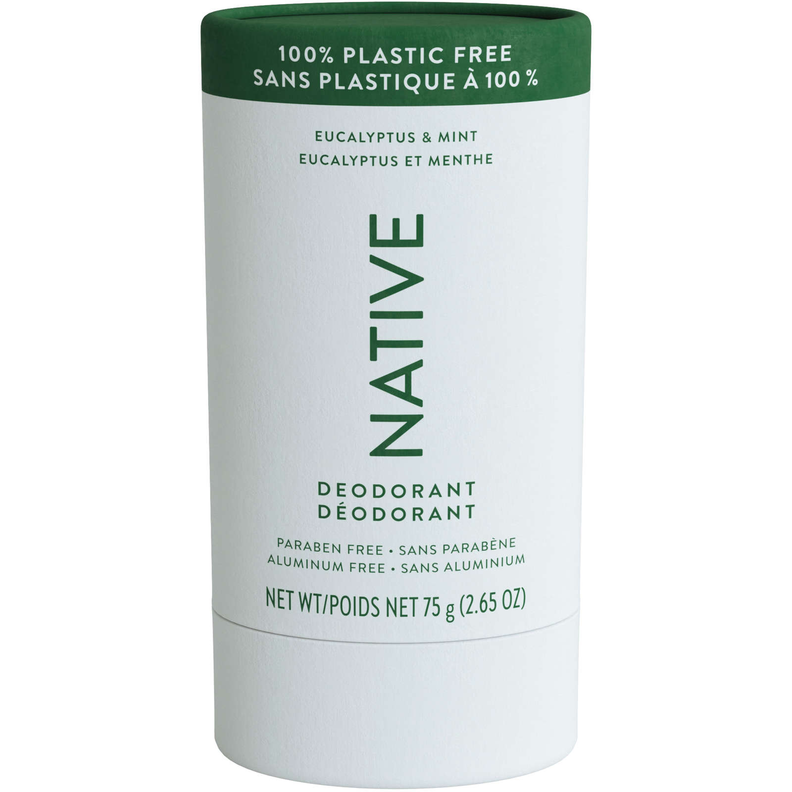 Plastic-Free Natural Deodorant, Eucalyptus & Mint, Aluminum Free